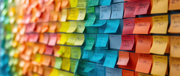 Kanban Wall with Sticky Notes 